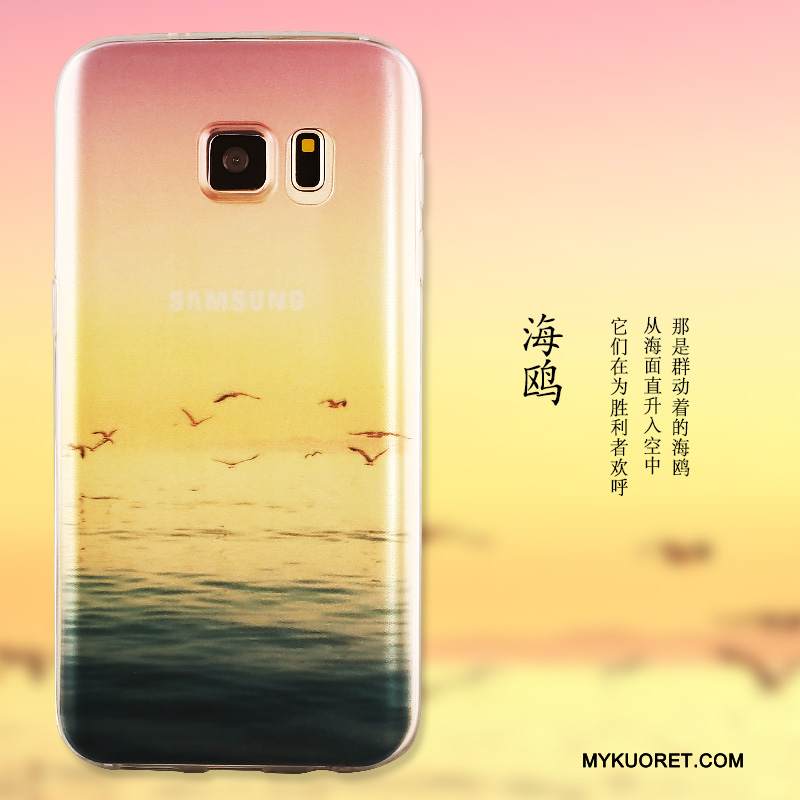 Kuori Samsung Galaxy S7 Edge Pehmeä Neste Murtumaton Vihreä, Kotelo Samsung Galaxy S7 Edge Suojaus Vaalean Puhelimen Kuoret