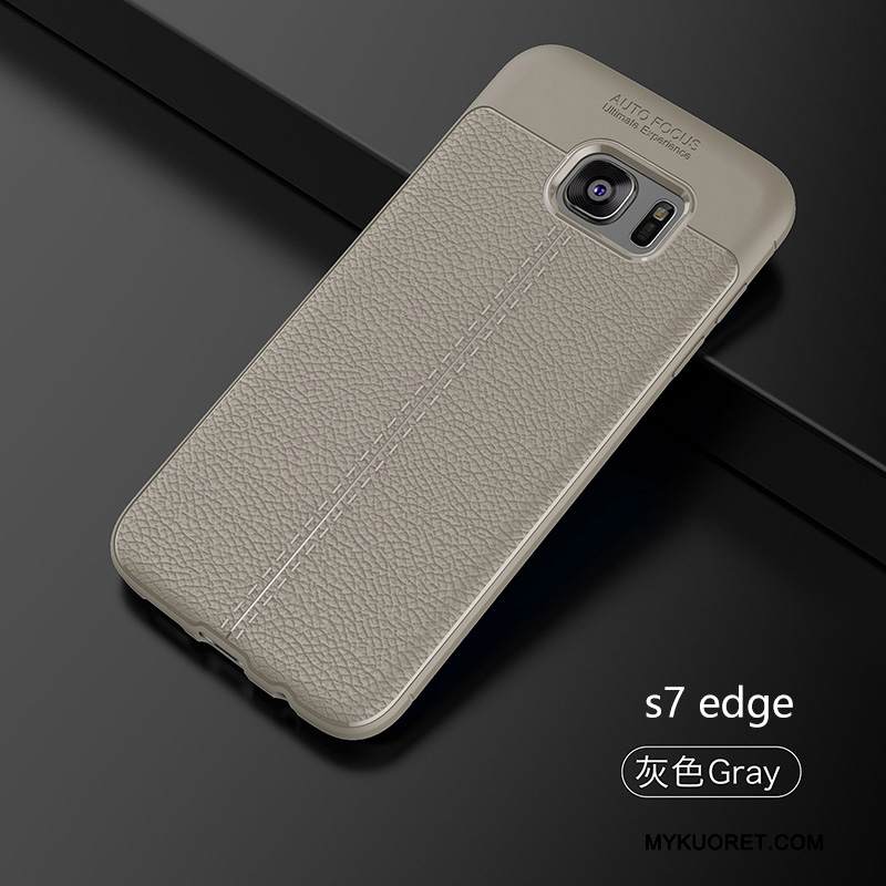 Kuori Samsung Galaxy S7 Edge Silikoni Murtumaton Puhelimen Kuoret, Kotelo Samsung Galaxy S7 Edge Pehmeä Neste Yksinkertainen Musta