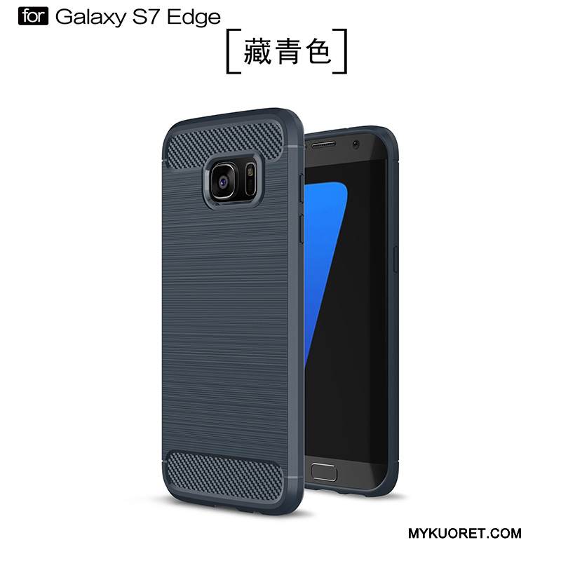 Kuori Samsung Galaxy S7 Edge Silikoni Uusi Murtumaton, Kotelo Samsung Galaxy S7 Edge Laukut Musta Pesty Suede
