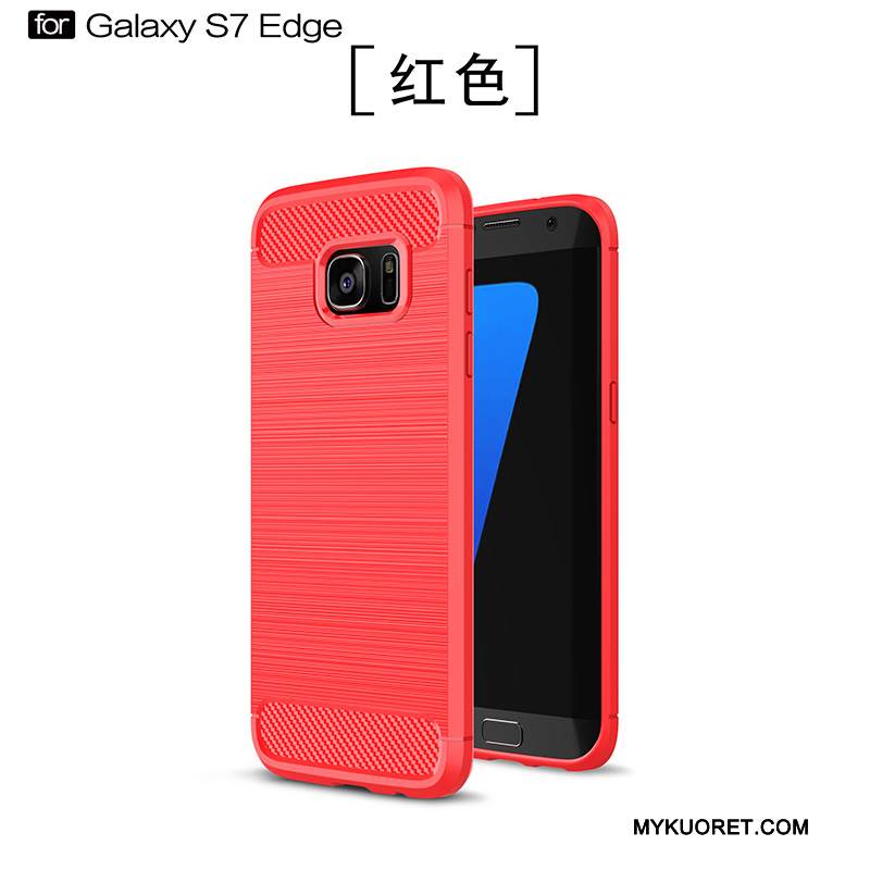 Kuori Samsung Galaxy S7 Edge Silikoni Uusi Murtumaton, Kotelo Samsung Galaxy S7 Edge Laukut Musta Pesty Suede