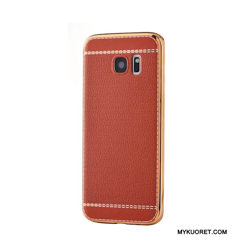 Kuori Samsung Galaxy S7 Edge Suojaus Trendi Puhelimen Kuoret, Kotelo Samsung Galaxy S7 Edge Nahka Punainen Kukkakuvio