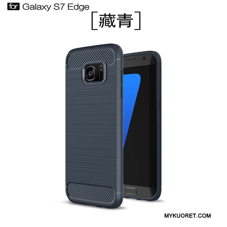 Kuori Samsung Galaxy S7 Edge Suojaus Vihreä Kukkakuvio, Kotelo Samsung Galaxy S7 Edge Pehmeä Neste Murtumaton Kuitu