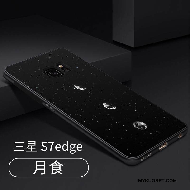 Kuori Samsung Galaxy S7 Edge Tuki Ripustettavat Koristeet Murtumaton, Kotelo Samsung Galaxy S7 Edge Luova Puhelimen Kuoret Musta