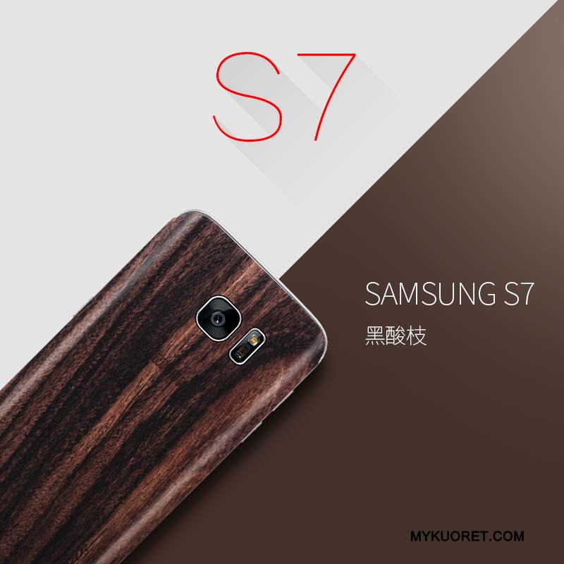 Kuori Samsung Galaxy S7 Laukut Ultra Puhelimen Kuoret, Kotelo Samsung Galaxy S7 Massiivipuu Ohut