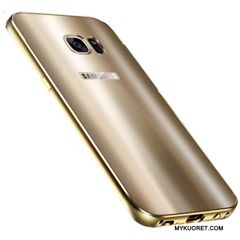 Kuori Samsung Galaxy S7 Metalli Puhelimen Kuoret Murtumaton, Kotelo Samsung Galaxy S7 Suojaus Kehys Sininen
