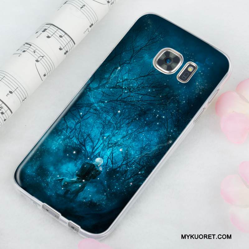 Kuori Samsung Galaxy S7 Pehmeä Neste Violetti Murtumaton, Kotelo Samsung Galaxy S7 Silikoni Ohut Vaalean