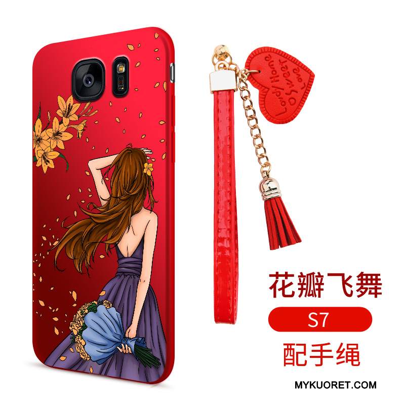 Kuori Samsung Galaxy S7 Sarjakuva Ultra Punainen, Kotelo Samsung Galaxy S7 Laukut Puhelimen Kuoret Ohut