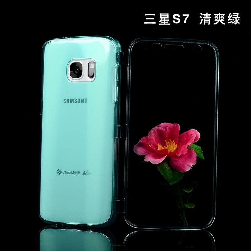 Kuori Samsung Galaxy S7 Silikoni Murtumaton Puhelimen Kuoret, Kotelo Samsung Galaxy S7 Suojaus Läpinäkyvä Violetti