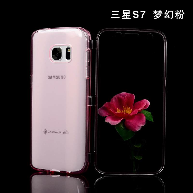 Kuori Samsung Galaxy S7 Silikoni Murtumaton Puhelimen Kuoret, Kotelo Samsung Galaxy S7 Suojaus Läpinäkyvä Violetti