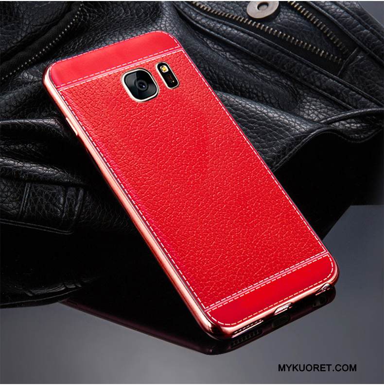 Kuori Samsung Galaxy S7 Silikoni Punainen Puhelimen Kuoret, Kotelo Samsung Galaxy S7 Suojaus Murtumaton