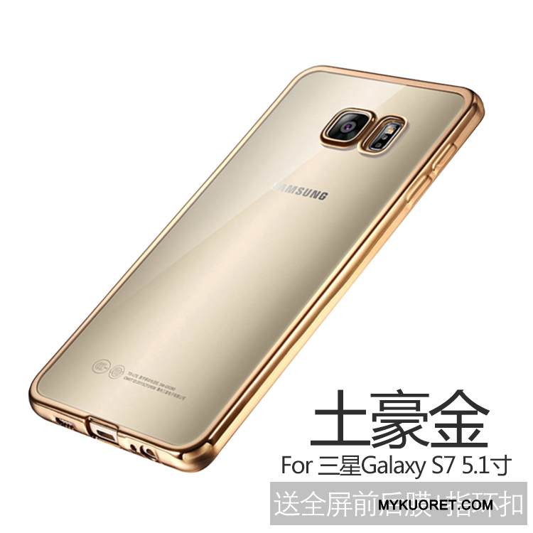 Kuori Samsung Galaxy S7 Suojaus Ultra Murtumaton, Kotelo Samsung Galaxy S7 Pehmeä Neste Puhelimen Kuoret Kulta