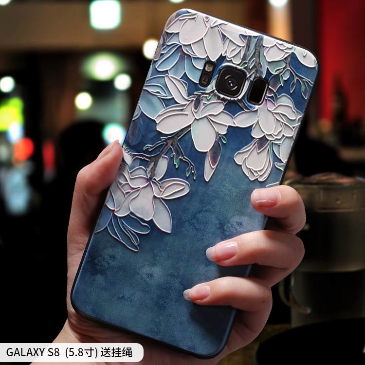 Kuori Samsung Galaxy S8 Laukut Ripustettavat Koristeet Persoonallisuus, Kotelo Samsung Galaxy S8 Pehmeä Neste Puhelimen Kuoret Tummansininen