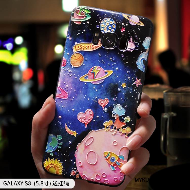 Kuori Samsung Galaxy S8 Luova Persoonallisuus Murtumaton, Kotelo Samsung Galaxy S8 Silikoni Violetti Puhelimen Kuoret