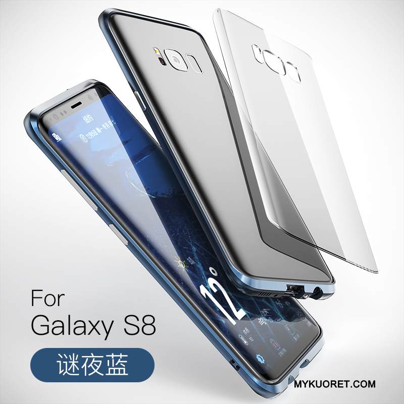 Kuori Samsung Galaxy S8 Metalli Puhelimen Kuoret Sininen, Kotelo Samsung Galaxy S8 Luova Kehys Murtumaton
