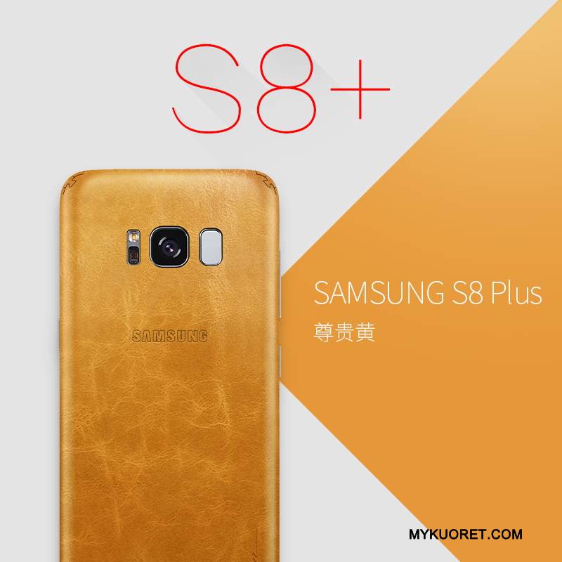 Kuori Samsung Galaxy S8+ Nahka Keltainen Puhelimen Kuoret, Kotelo Samsung Galaxy S8+ Luova Ultra Ohut