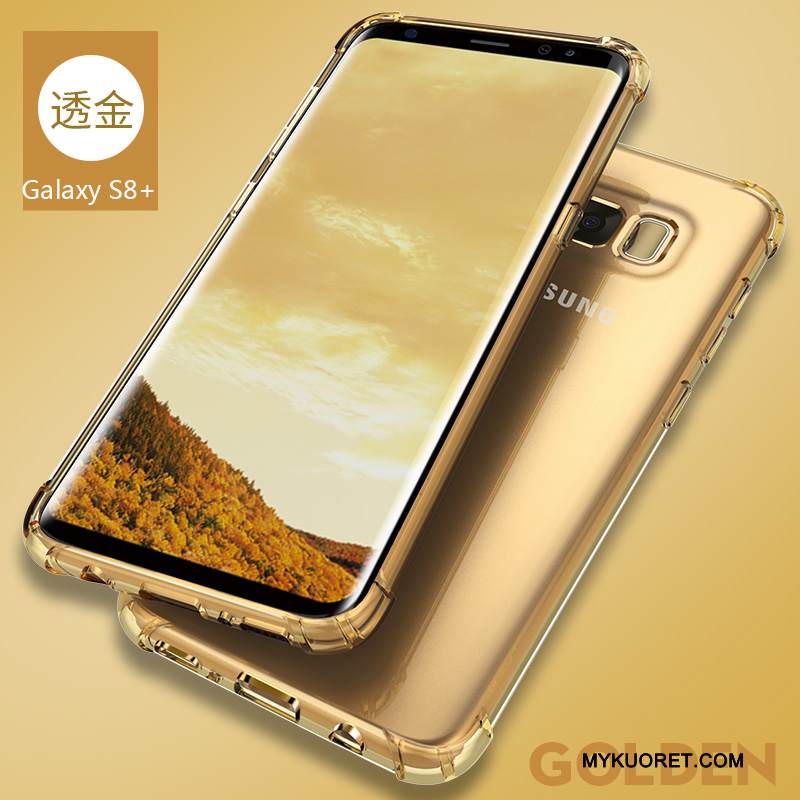Kuori Samsung Galaxy S8+ Pehmeä Neste Murtumaton Puhelimen Kuoret, Kotelo Samsung Galaxy S8+ Laukut Läpinäkyvä Hopea