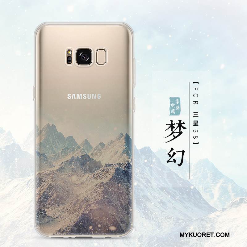 Kuori Samsung Galaxy S8 Pehmeä Neste Murtumaton Puhelimen Kuoret, Kotelo Samsung Galaxy S8 Suojaus Trendi Keltainen