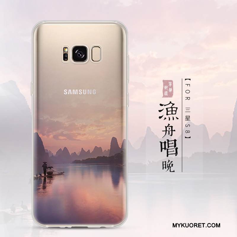 Kuori Samsung Galaxy S8 Pehmeä Neste Murtumaton Puhelimen Kuoret, Kotelo Samsung Galaxy S8 Suojaus Trendi Keltainen