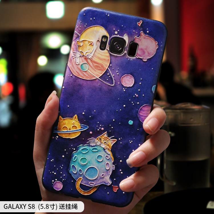 Kuori Samsung Galaxy S8 Pehmeä Neste Puhelimen Kuoret Murtumaton, Kotelo Samsung Galaxy S8 Silikoni Violetti Persoonallisuus