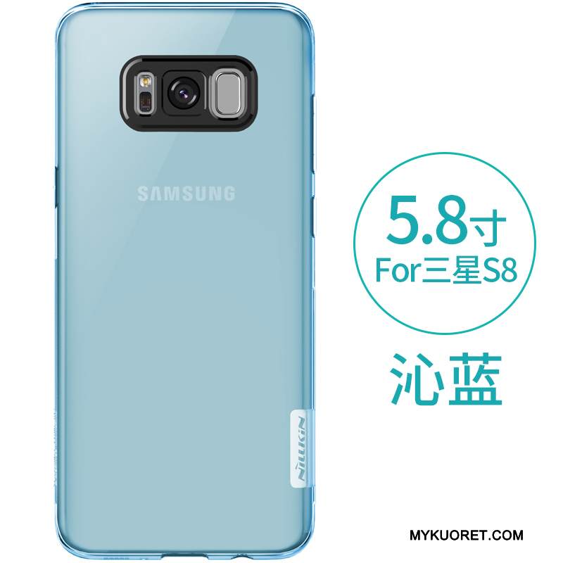 Kuori Samsung Galaxy S8 Suojaus Suupaltti Murtumaton, Kotelo Samsung Galaxy S8 Silikoni Sininen Puhelimen Kuoret