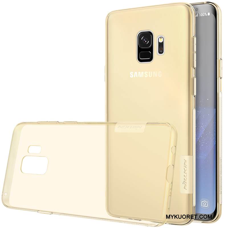 Kuori Samsung Galaxy S9+ Laukut Murtumaton Harmaa, Kotelo Samsung Galaxy S9+ Pehmeä Neste Läpinäkyvä Kulta