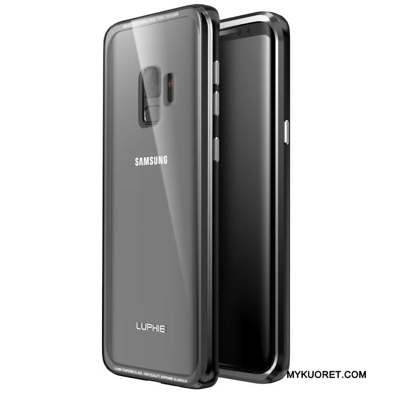 Kuori Samsung Galaxy S9 Laukut Takakansi Puhelimen Kuoret, Kotelo Samsung Galaxy S9 Metalli Lasi Violetti
