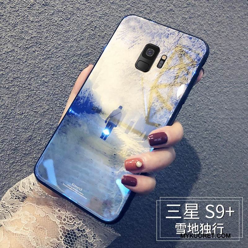 Kuori Samsung Galaxy S9+ Luova Persoonallisuus Sininen, Kotelo Samsung Galaxy S9+ Laukut Puhelimen Kuoret Tide-brändi