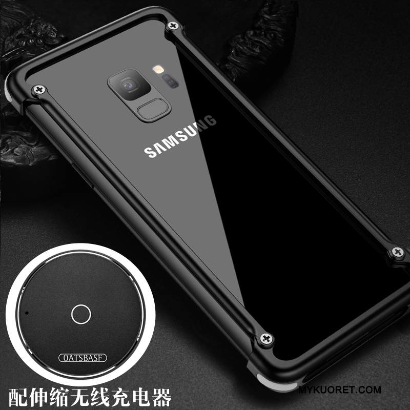 Kuori Samsung Galaxy S9 Metalli Kehys Persoonallisuus, Kotelo Samsung Galaxy S9 Luova Musta Tide-brändi