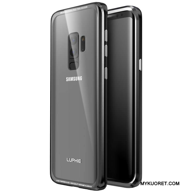 Kuori Samsung Galaxy S9+ Metalli Takakansi Puhelimen Kuoret, Kotelo Samsung Galaxy S9+ Laukut Kulta Lasi