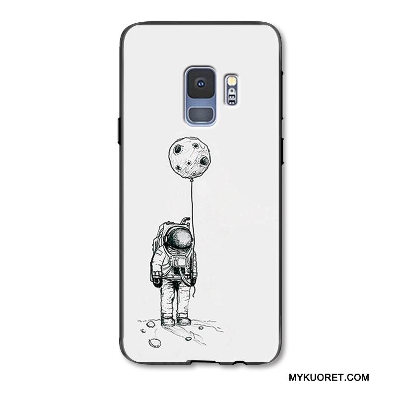 Kuori Samsung Galaxy S9+ Sarjakuva Yksinkertainen Musta, Kotelo Samsung Galaxy S9+ Kohokuviointi Persoonallisuus Puhelimen Kuoret