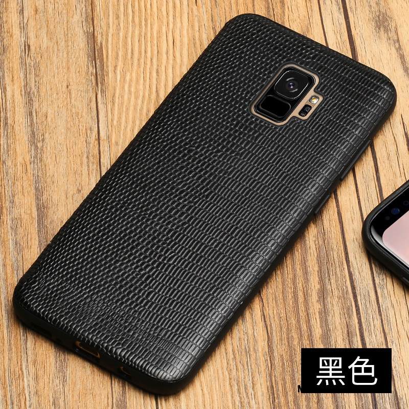 Kuori Samsung Galaxy S9+ Silikoni Musta Murtumaton, Kotelo Samsung Galaxy S9+ Nahka Persoonallisuus Puhelimen Kuoret