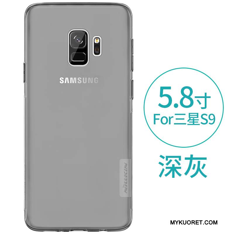 Kuori Samsung Galaxy S9 Suojaus Läpinäkyvä Harmaa, Kotelo Samsung Galaxy S9 Pehmeä Neste Puhelimen Kuoret Murtumaton