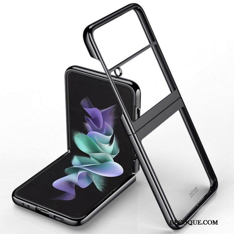 Kuori Samsung Galaxy Z Flip 4 Kotelot Flip Läpinäkyvä Ääriviiva. Metallinen