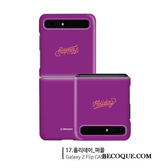 Kuori Samsung Z Flip Suojaus Pieni Yksinkertainen, Kotelo Samsung Z Flip Violetti Punainen