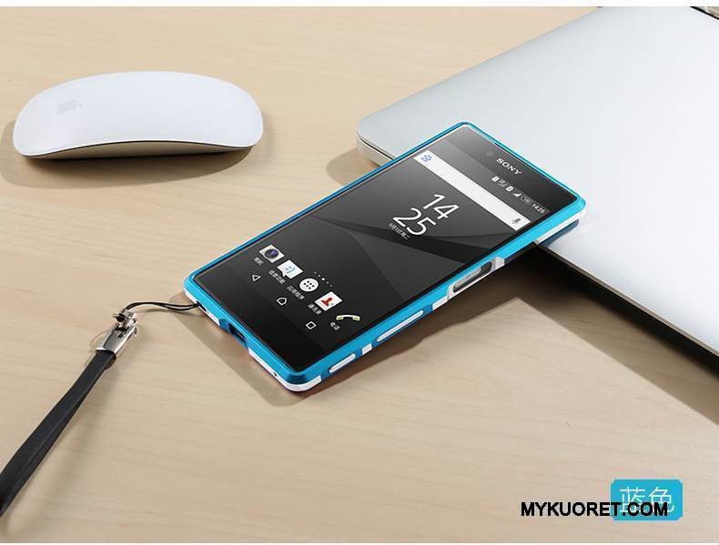 Kuori Sony Xperia Z5 Metalli Kehys Sininen, Kotelo Sony Xperia Z5 Suojaus Puhelimen Kuoret
