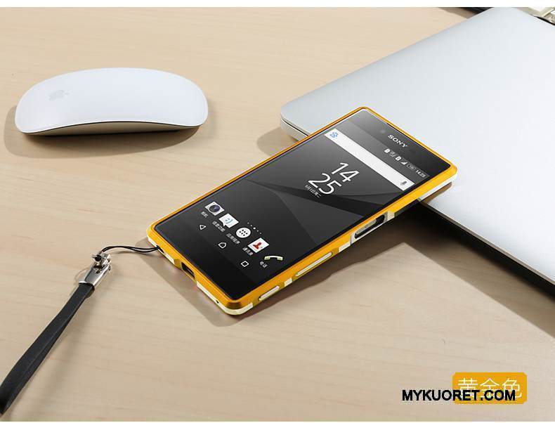 Kuori Sony Xperia Z5 Metalli Kehys Sininen, Kotelo Sony Xperia Z5 Suojaus Puhelimen Kuoret