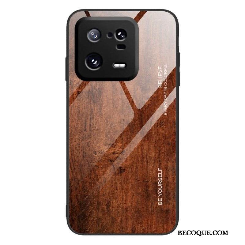 Kuori Xiaomi 13 Pro Wood Design Karkaistu Lasi