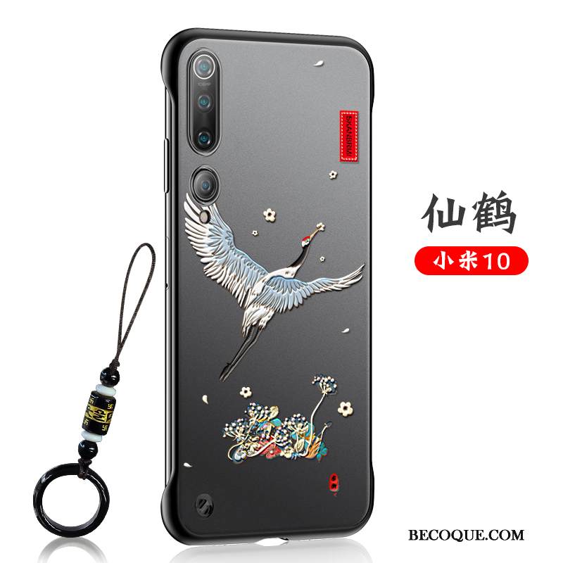Kuori Xiaomi Mi 10 Pehmeä Neste Musta Kiinalainen Tyyli, Kotelo Xiaomi Mi 10 Suojaus Ultra Ohut