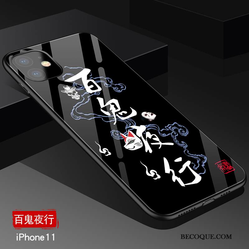 Kuori iPhone 11 Laukut Puhelimen Kuoret Musta, Kotelo iPhone 11 Silikoni Persoonallisuus Lasi