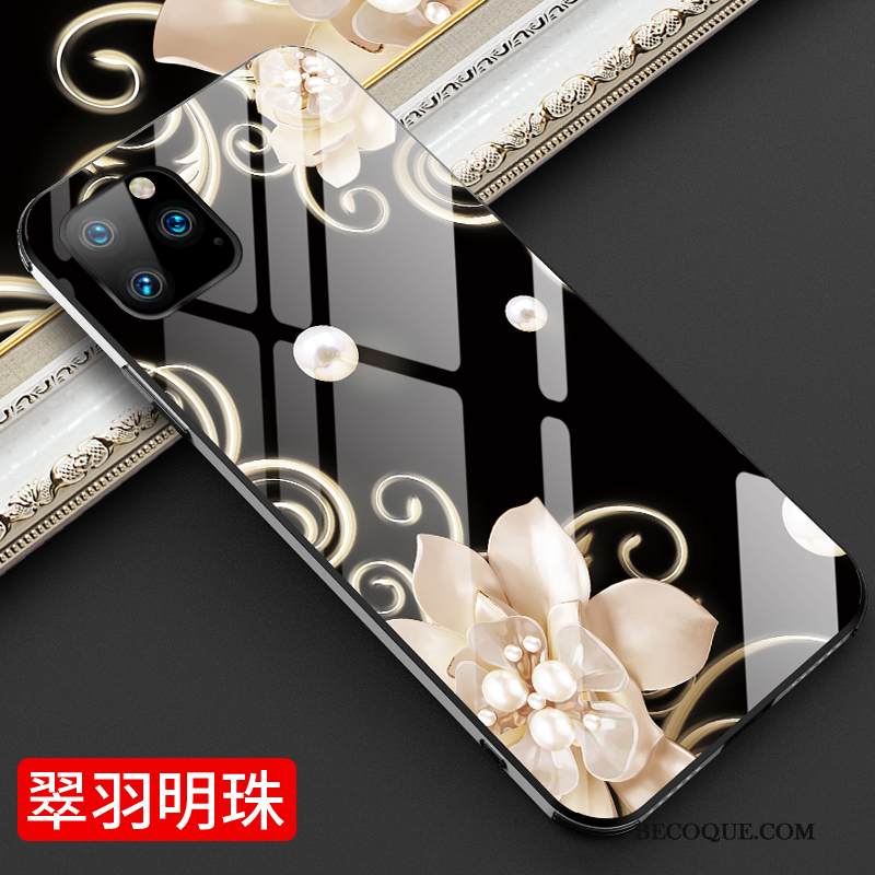 Kuori iPhone 11 Pro Max Kukkia Persoonallisuus Ylellisyys, Kotelo iPhone 11 Pro Max Laukut Valkoinen Ohut