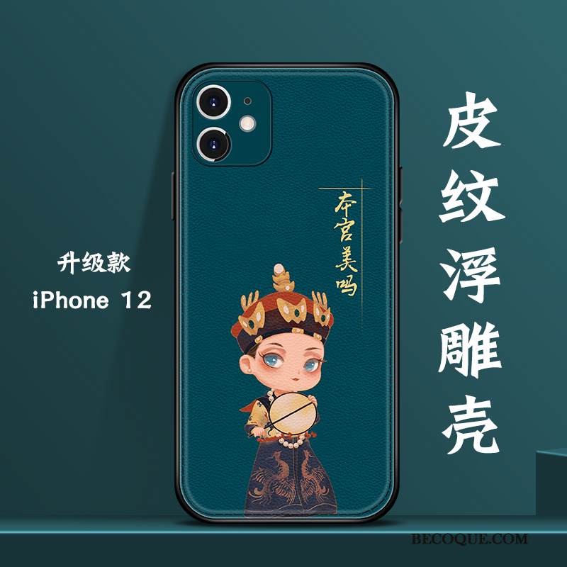 Kuori iPhone 12 Laukut Kiinalainen Tyyli Vihreä, Kotelo iPhone 12 Luova Persoonallisuus Puhelimen Kuoret