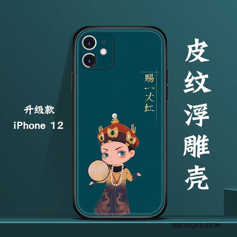 Kuori iPhone 12 Laukut Kiinalainen Tyyli Vihreä, Kotelo iPhone 12 Luova Persoonallisuus Puhelimen Kuoret