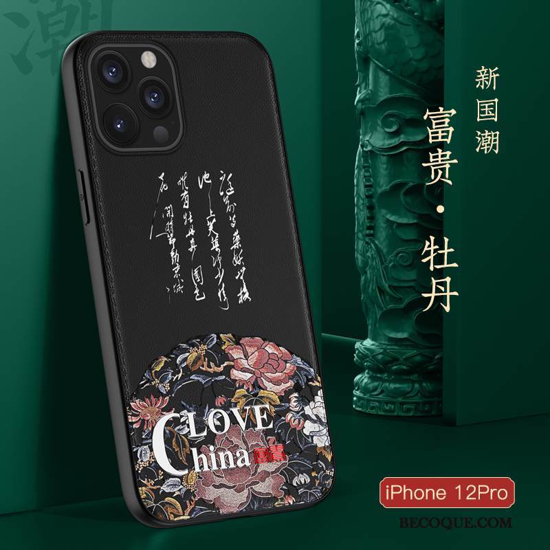 Kuori iPhone 12 Pro Laukut Puhelimen Kuoret Kiinalainen Tyyli, Kotelo iPhone 12 Pro Silikoni Sininen Ultra