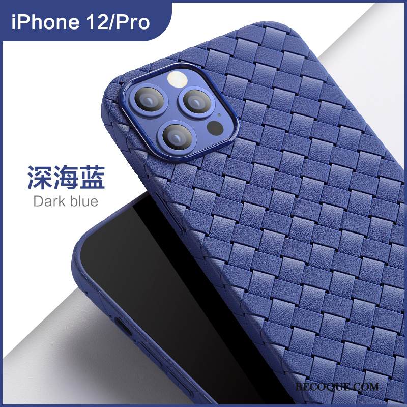 Kuori iPhone 12 Pro Silikoni Puhelimen Kuoret Murtumaton, Kotelo iPhone 12 Pro Pehmeä Neste Net Red Sininen