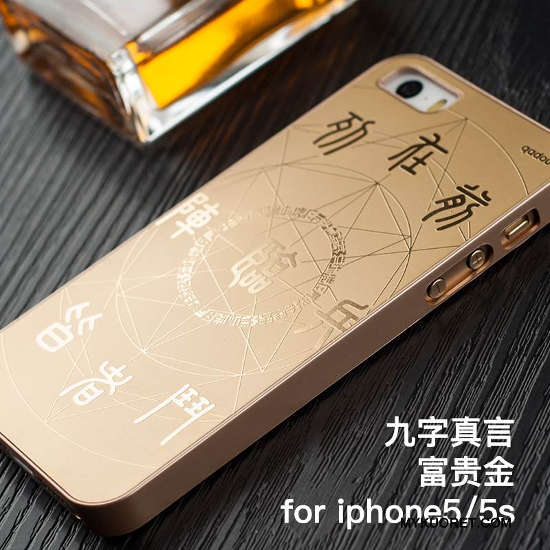 Kuori iPhone 5/5s Luova Murtumaton Kulta, Kotelo iPhone 5/5s Metalli Kova Hopea