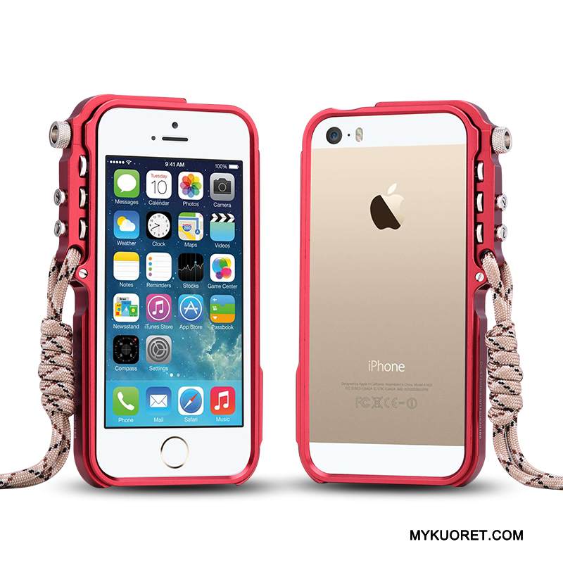 Kuori iPhone 5/5s Metalli Murtumaton Puhelimen Kuoret, Kotelo iPhone 5/5s Suojaus Musta Trendi
