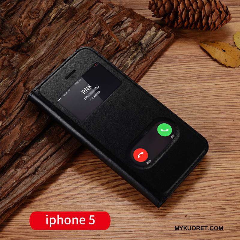 Kuori iPhone 5/5s Nahka Ohut Valkoinen, Kotelo iPhone 5/5s Suojaus Ultra Puhelimen Kuoret