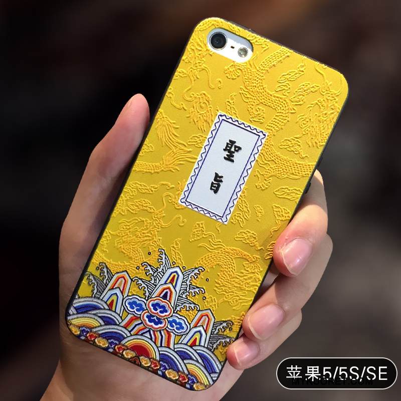 Kuori iPhone 5/5s Pehmeä Neste Yksinkertainen Keltainen, Kotelo iPhone 5/5s Laukut Murtumaton Kiinalainen Tyyli