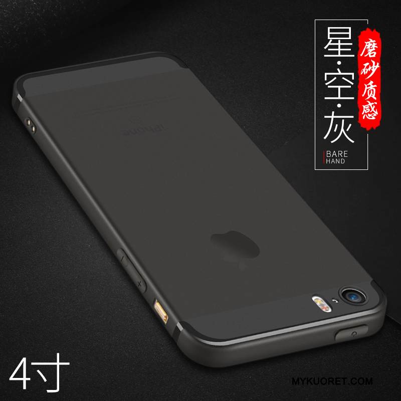 Kuori iPhone 5/5s Silikoni Yksinkertainen Musta, Kotelo iPhone 5/5s Pehmeä Neste Ultra Ohut