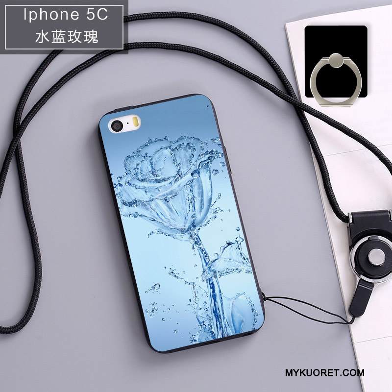 Kuori iPhone 5c Silikoni Murtumaton Ripustettavat Koristeet, Kotelo iPhone 5c Pehmeä Neste Sininen Puhelimen Kuoret